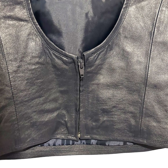 Nascar Dusty Wallace 100% Leather Miller Lite Sleeveless Top Womens Plus Size 2X - Picture 7 of 7